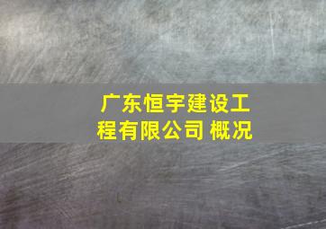 广东恒宇建设工程有限公司 概况